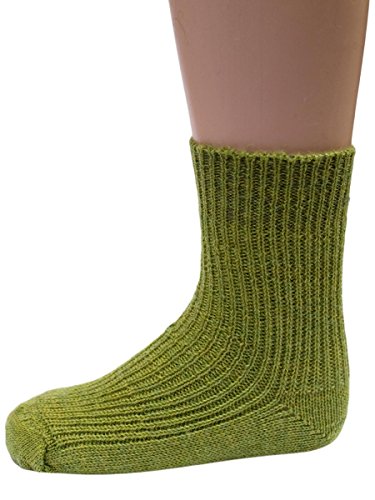 Hirsch Natur Grobstrick Socken, Strümpfe für Baby´s und Kinder aus 100% Bio Schurwolle (kbT) (18-20, Maigrün) von Hirsch Natur