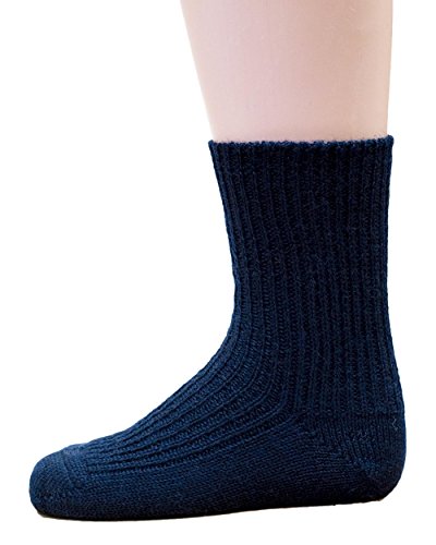 Hirsch Natur Grobstrick Socken, Strümpfe für Baby´s und Kinder aus 100% Bio Schurwolle (kbT) (21-22, Marine) von Hirsch Natur