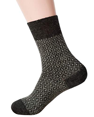 Hirsch Natur, Leichte Socken mit Muster, 100% Wolle (kbT) (36/37, Grau Schwarz Streife) von Hirsch Natur