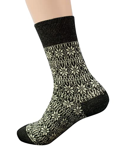 Hirsch Natur, Merino Feinstrick Norwegermuster Socken, 100% Wolle (kbT) (Schwarz/Natur, 38-39) von Hirsch Natur