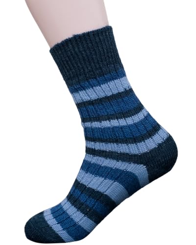 Hirsch Natur, Mittelschwere Merino Ringelsocke, 100% Wolle (Bio) (Blueprint, 44-46) von Hirsch Natur