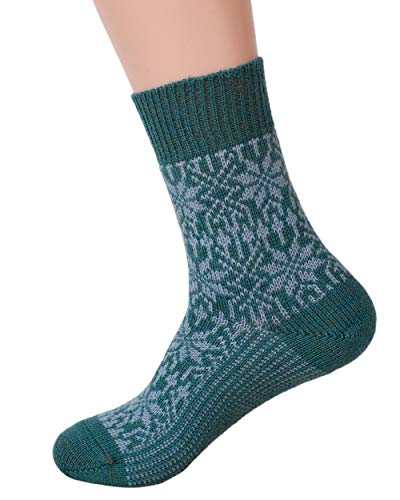 Hirsch Natur, Merino Socken Sternmuster, 100% Wolle (kbT) (Türkis/Opal, 47-48) von Hirsch Natur