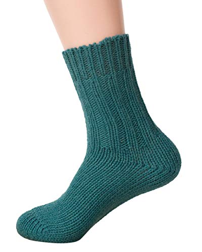 Hirsch Natur Dicke Socken, 100% Wolle (kbT), 5 Farben (44/46, Petrol) von Hirsch Natur