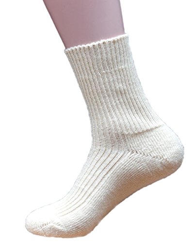 Hirsch Natur Socken mit Plüschsohle, Farbe Natur, 70% Wolle(kbA) 30% Seide (36/37) von Hirsch Natur