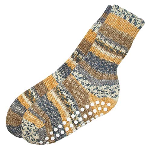 HIRSCH NATUR Stopper Socken reine Bio-Schurwolle, Gelb Melange, Gr. 36/37 von HIRSCH NATUR