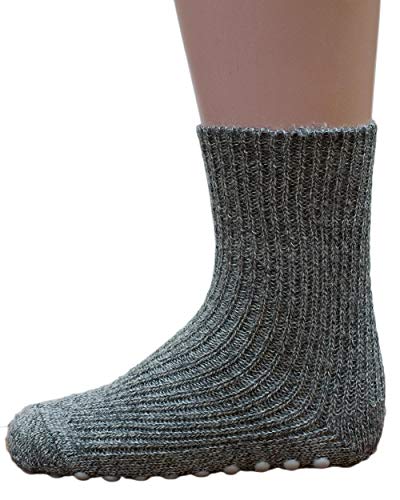 Hirsch Natur Stoppersocken für Kinder, 100% Schurwolle kbT (23-24, norweger/grau) von Hirsch Natur