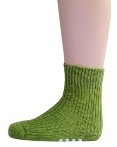 Hirsch Natur Stoppersocken für Kinder, 100% Schurwolle kbT (Grün, 25-26) von Hirsch Natur