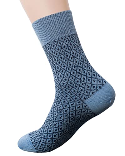 Hirsch Natur, Leichte Socken mit Muster, 100% Wolle (kbT) (Sky/Navy, 40-41) von Hirsch Natur