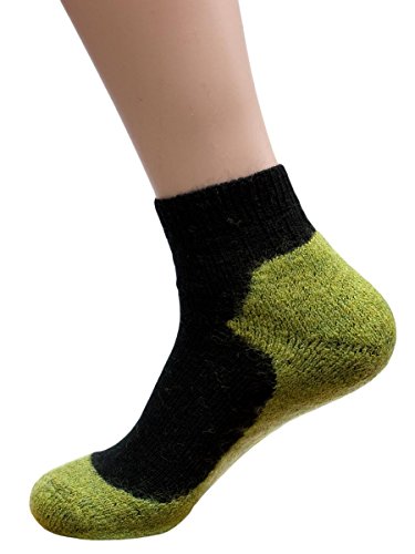 Hirsch Sports, Sneaker Sport Socken Sidney, 98% Wolle, 2% Elasthan (Black/Lime, 47/48) von Hirsch Natur