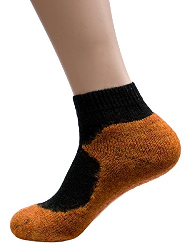 Hirsch Sports, Sneaker Sport Socken Sidney, 98% Wolle, 2% Elasthan (Black/Mango, 47/48) von Hirsch Natur