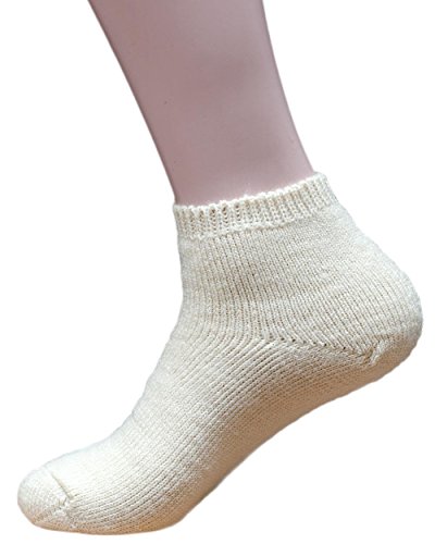 Kuschelsocken mit Plüschsohle, Wolle und Seide, Bettsocken, Natur, 40/41 von Hirsch Natur