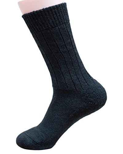 Wandersocken TREKKIES, Wolle Baumwolle, Hirsch Natur-Gr. 42/43, Schwarz von Hirsch Natur