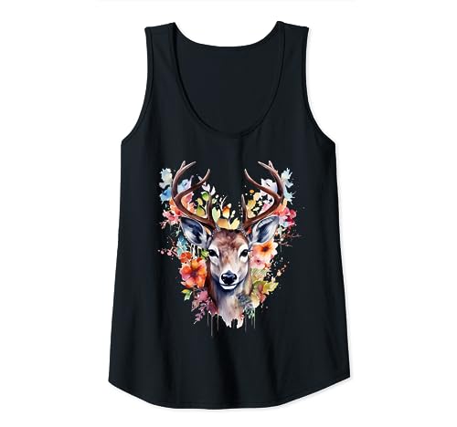 Hirsch T-Shirt Damen Trachtenshirt Dirndl Shirt Trachten Tank Top Hirsch T-Shirt Damen Trachtenshirt Dirndl Shirt Trachten Tank Top von Hirsch mit Blumen Trachtenshirt Damen
