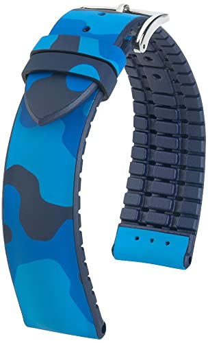 HIRSCH Uhren-Band John L - modisches Premium-Wechselband für Deine Armbanduhr - Blau - 20 mm von HIRSCH