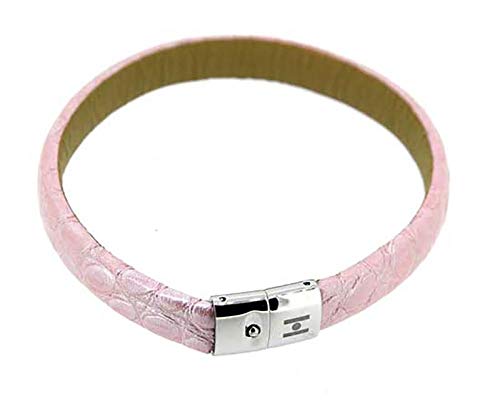 Uhrenarmband Hirsch Durchzugsband Leder Pink Macaria Armreifen von HIRSCH