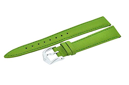 Uhrenarmband Hirsch Textil mit Naht Nizza 10209040-16 grün 16mm 6107 von Uhrenhuette