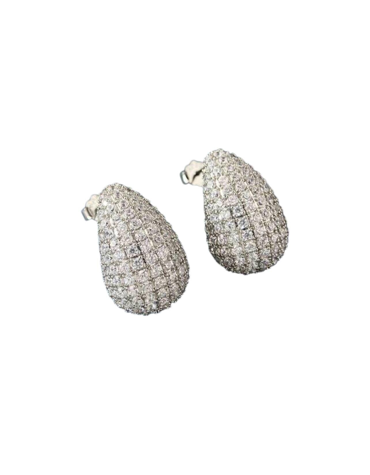 Tropfen Ohrringe, Zirkonia Ohrstecker, Silber Moderne Ausgefallene Hochzeitschmuck, Brautschmuck Tropfen Ohrringe, Zirkonia Ohrstecker, Silber Moderne Ausgefallene Hochzeitschmuck, Brautschmuck von HirschDesign