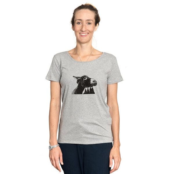 Hirschkind Bio-& Fair-Trade-Frauenshirt "Esel" graumeliert von Hirschkind