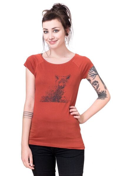 Hirschkind Bio-& Fair-Trade-Frauenshirt "Kleiner Fuchs" rostot von Hirschkind