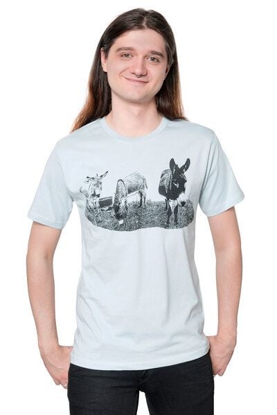 Hirschkind Bio-& Fair-Trade-Männershirt "Eselkombo" hellgrau von Hirschkind