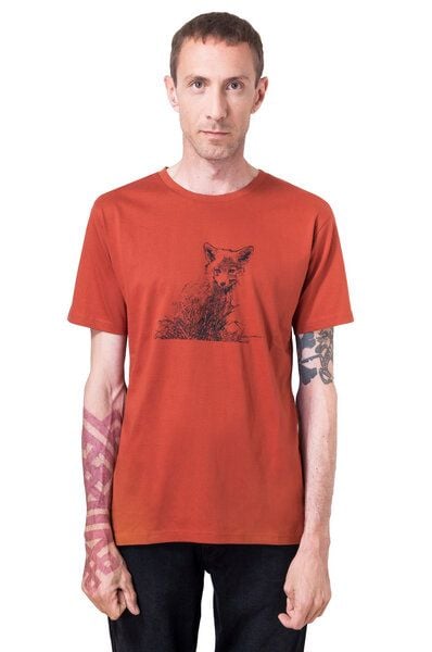 Hirschkind Bio- & Fair-Trade-Männershirt "Fuchs" rostrot von Hirschkind