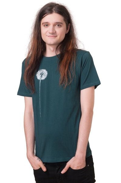 Hirschkind Bio- & Fair-Trade-Männershirt "Pusteblume" tannengrün von Hirschkind