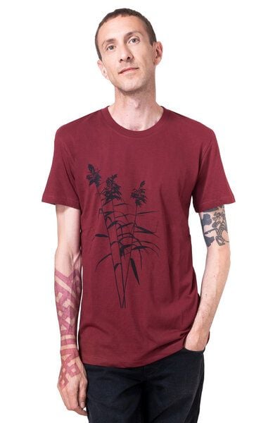 Hirschkind Bio- & Fair-Trade-Männershirt "Schilf" weinrot von Hirschkind