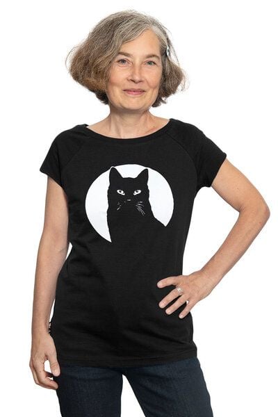 Hirschkind Fair-Trade-Frauenshirt "Schwarzer Kater"- Made in Kenia von Hirschkind