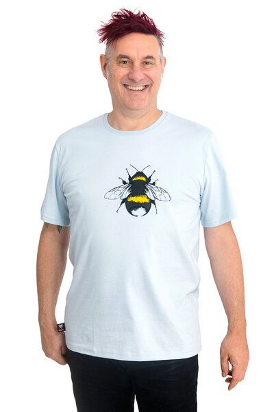 Hirschkind Fair-Trade-Männershirt "Erdhummel" - Made in Kenia - hellgrau von Hirschkind