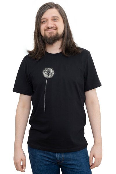 Hirschkind Fair-Trade-Männershirt "Pusteblume" - Made in Kenia - schwarz oder dunkelgrün von Hirschkind