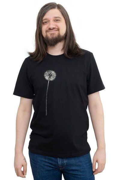 Hirschkind Fair-Trade-Männershirt "Pusteblume" - Made in Kenia - schwarz oder dunkelgrün von Hirschkind