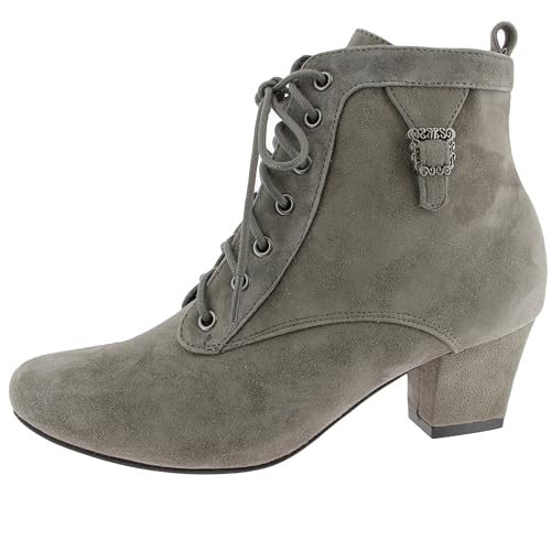 Hirschkogel Damen Trachten Stiefelette Trachtenstiefel, anthrazit, 37 EU von Hirschkogel