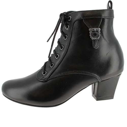 Hirschkogel Damen Trachten Stiefelette Trachtenstiefel, schwarz, 40 EU von Hirschkogel