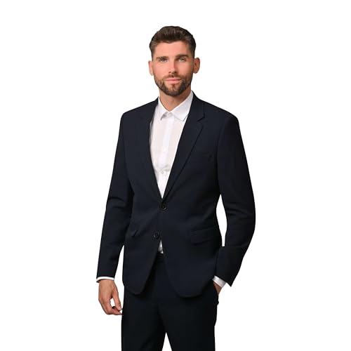 Hirschthal Business Anzugsakko Herren 2-Knopf Sakko Regular Fit - mit Kleidersack - Sakko Schwarzblau 54 von Hirschthal