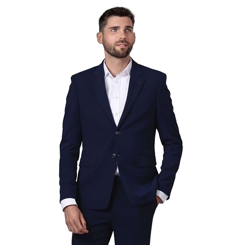 Hirschthal Business Anzugsakko Herren 2-Knopf Sakko Regular Fit - mit Kleidersack - Sakko Marineblau 26 von Hirschthal