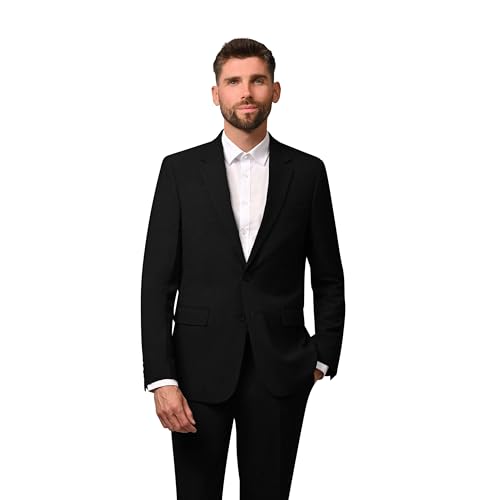 Hirschthal Business Anzugsakko Herren 2-Knopf Sakko Regular Fit - mit Kleidersack - Sakko Schwarz 50 von Hirschthal