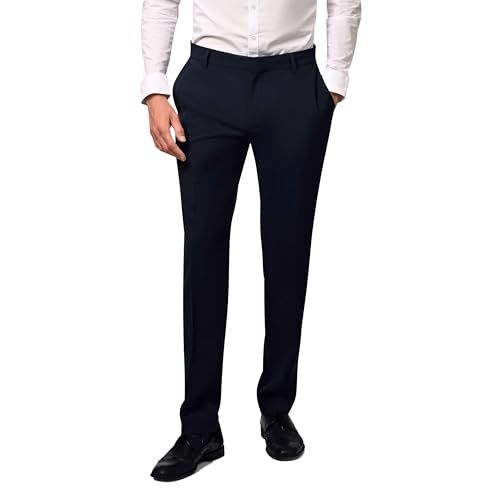 Hirschthal Herren Anzughose - Moderne Business Hose - Regular-Fit Übergröße- Schwarzblau 64 von Hirschthal