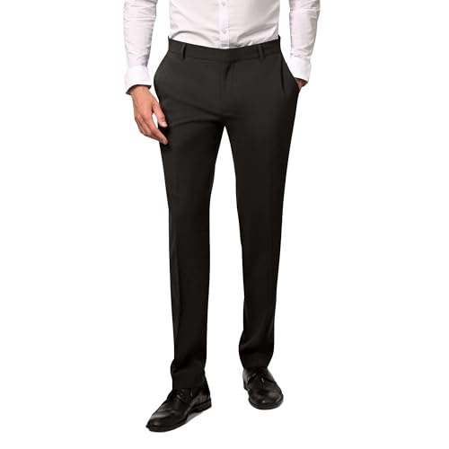 Hirschthal Herren Anzughose - Moderne Business Hose - Slim-Fit Langgröße - Grau 106 von Hirschthal