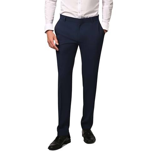 Hirschthal Herren Anzughose - Moderne Business Hose - Slim-Fit - Marineblau 48 von Hirschthal