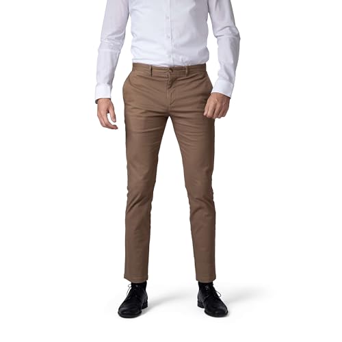 Hirschthal Herren Chino Hose Herrenhose Casual mit Stretch Slim-Fit - Camel W30/L34 von Hirschthal