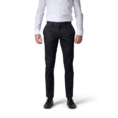 Hirschthal Herren Chino Hose Herrenhose Casual mit Stretch Slim-Fit - Schwarz W30/L32 von Hirschthal