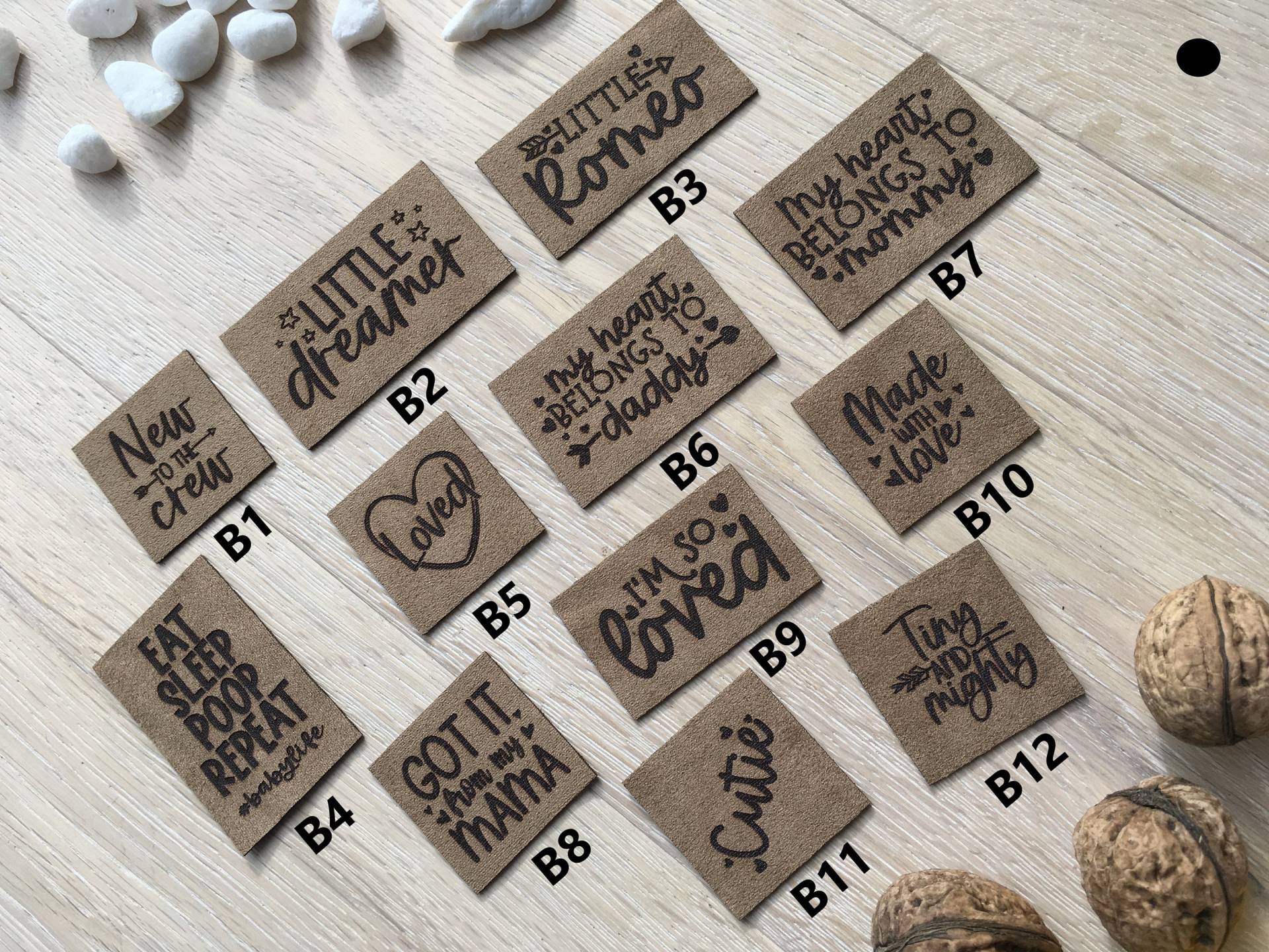 Velour Kunstleder Label Aufnäher Patches Baby Velour Kunstleder Label Aufnäher Patches Baby von HirschwaldWerkstatt