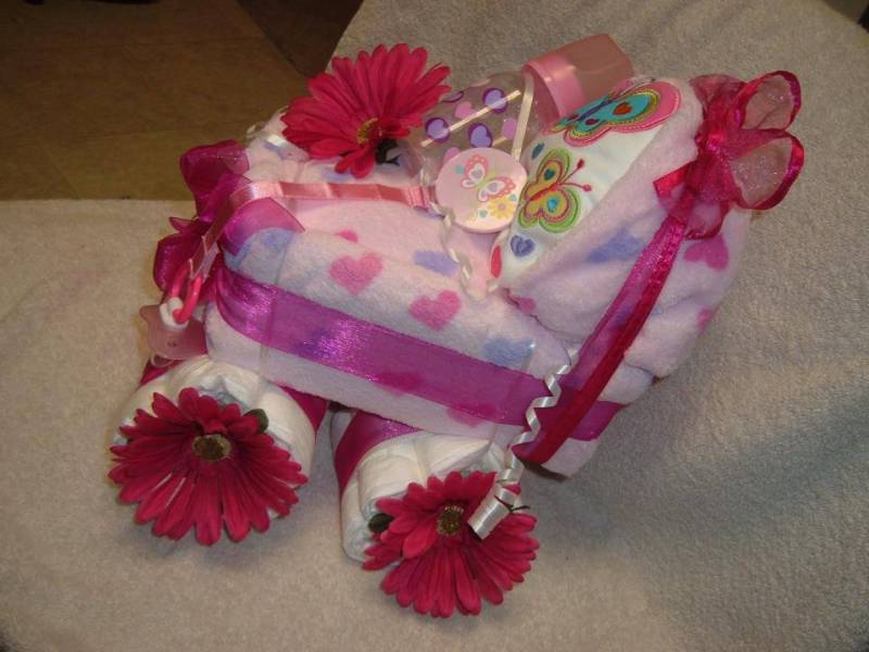 Windeltorte Kinderwagen Junge, Mädchen Oder Neutral Auf Bestellung Perfektes Baby-Duschegeschenk Bestellen von HisAmazingGrace