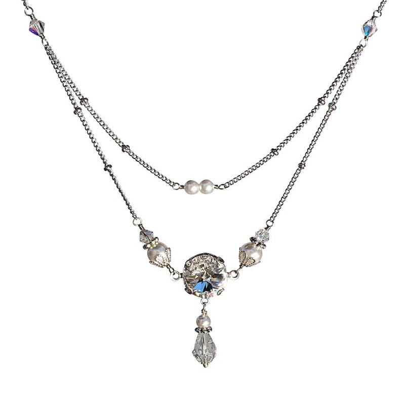 Layered Crystal Halskette Schmuck Für Frauen Geschenk Sie von HisJewelsCreations
