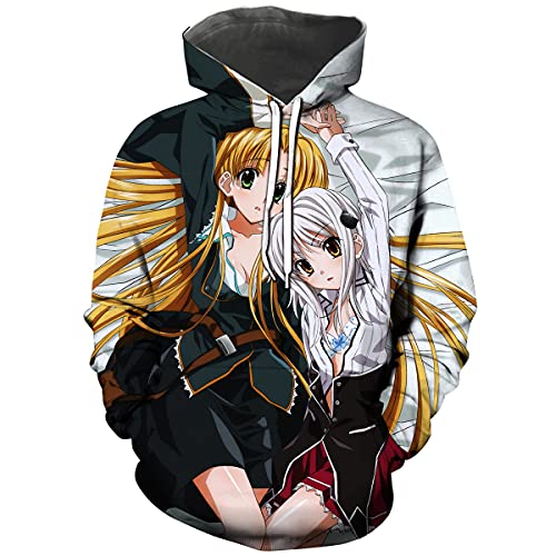 Hisayhe High School DxD Anime Casual Hoodie Sweatshirt Pullover, Farbe1, Large von Hisayhe