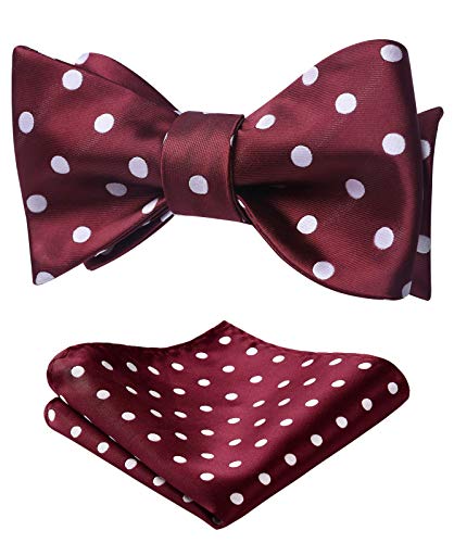 HISDERN Fliege Herren Rot Fliege mit Einstecktuch Set Selbst Anzug Fliege Herren Rot und weiß Punktmuster Fliege fur Hochzeit,Party,Abschlussball,Smoking,Geschenk HISDERN Fliege Herren Rot Fliege mit Einstecktuch Set Selbst Anzug Fliege Herren Rot und weiß Punktmuster Fliege fur Hochzeit,Party,Abschlussball,Smoking,Geschenk von HISDERN