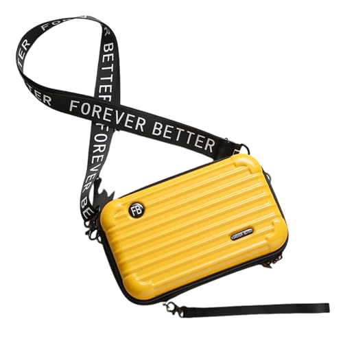 Hiseng Handytasche zum Umhängen, PVC Kleine Umhängetasche Damen, Crossbody Bag Damen, Handy Umhängetasche, Handytasche mit Geldbörse zum Umhängen, Verstellbarer Dünner Gurt (Gelb) von Hiseng