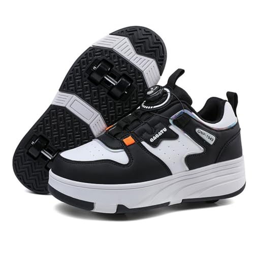 Hiseng Schuhe mit Rollen für Mädchen, Schuhe mit Rollen für Jungen Rollschuhe Schuhe 2-in-1 Roller Schuhe Schuhe mit Rollen Kinder Outdoor Turnschuhe Turnschuhe mit Versenkbarer Rollen 31-40 EU von Hiseng
