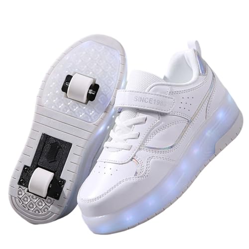 Hiseng Schuhe mit Rollen für Mädchen 29-40 EU, Schuhe mit Rollen für Jungen Rollschuhe Schuhe 2-in-1 Roller Schuhe Schuhe mit Rollen Kinder Outdoor Turnschuhe Turnschuhe mit Rollen Versenkbarer von Hiseng