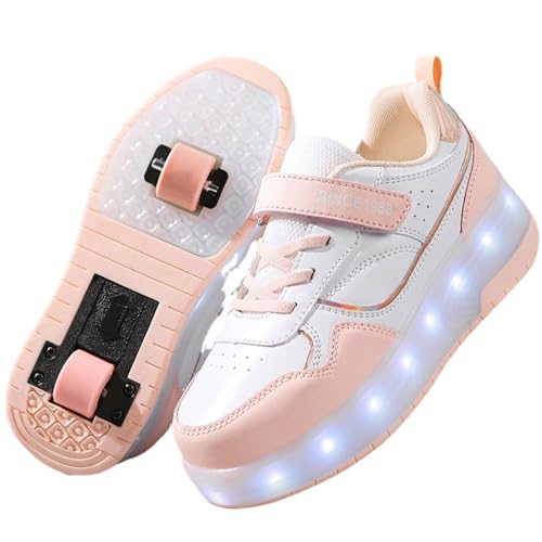 Hiseng Schuhe mit Rollen für Mädchen 29-40 EU, Schuhe mit Rollen für Jungen Rollschuhe Schuhe 2-in-1 Roller Schuhe Schuhe mit Rollen Kinder Outdoor Turnschuhe Turnschuhe mit Rollen Versenkbarer von Hiseng